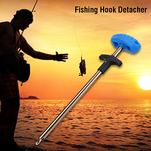 Tbest Fishing Hook Remover Stainless Steel T Shaped Quick Needle Remover Extractor Fish Hook Removing Tools Saltwater Freshwater - size: Large