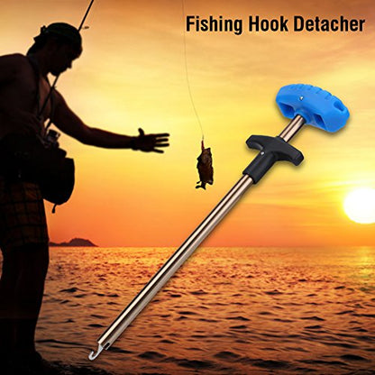 Tbest Fishing Hook Remover Stainless Steel T Shaped Quick Needle Remover Extractor Fish Hook Removing Tools Saltwater Freshwater - size: Large