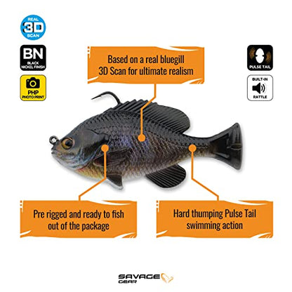 Savage Gear Pulse Tail RTF Fishing Soft Bait - color: Black Gill, size: 1 oz (4 in)