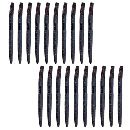 Soft Plastic Worms for Bass Fishing 20pcs FS/RE-09 | Salted ,Soft Plastic ,Fishing Lures ,with Hook Slot ,5.31in ,Saltwater Freshwater ,Bass Baits - color: Color F