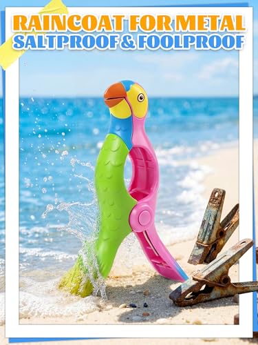 12 Pack Towel Clips for Beach Chairs, Jumbo Beach Towel Clips with Strong Grip, Cute Flamingo Parrot Starfish Anchor Clips for Cruise Pool Patio Lounge Chairs and Vacation Essentials - style: Parrot + Flamingo + Ugly Fish + Starfish + Swimming Ring + Anch