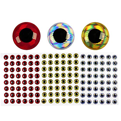 wifreo 300PCS 3D Bionic Fish Eyes Fly Tying Material Lure Eyes 2mm 3mm 4mm 5mm 6mm 7mm 8mm 9mm 10mm - size: 2mm