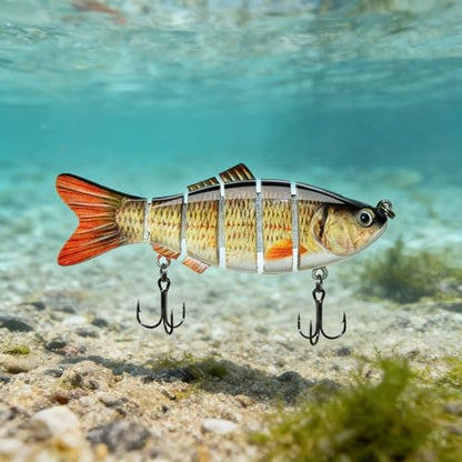 10cm 6-Segment Bionic Swimbait Multi-Jointed Hard Fishing Lure with Treble Hook Realistic Fake Bait for Outdoor Fishing for Men, Anglers, Father’s Day & Birthday