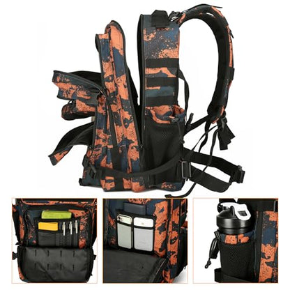 Lovelinks21 25L Tactical Backpack for Men and Women Military Backpack Small Assault Pack Molle Backpack Bug Out Bag Travel Rucksack Daypack (Mars Camo) - color: Mars Camo