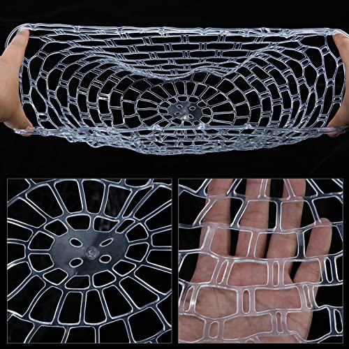 Fly Fishing Net, Fishing Landing Net 39.37inch Rubber Fish No Knot Soft Sinkers Throw Netting Replacement Mesh for Outdoor Freshwater Saltwater Bait Shrimp Trap Trout Bass Safe Catch Release