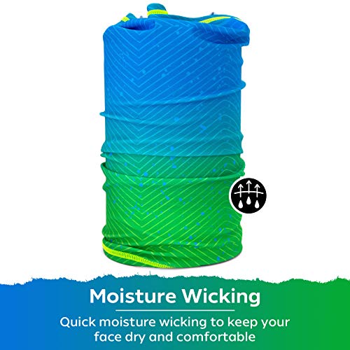 Neck Gaiter for Men & Women - UPF 50+ Sun Protection, Fishing, Cooling - color: Blue Crescendo