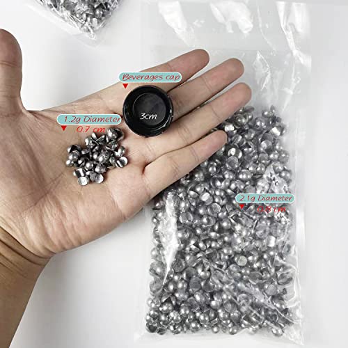 Removable Split-Shot,500Pcs Lead Sinking Split Shots Fishing Sinkers,Fishing Weights Sinkers - color: 2.1g