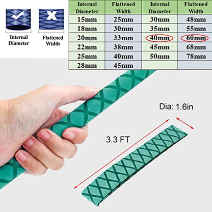 3.3 FT Dia 1.6'' Fishing Rod Shrink Wrap Tubing Heat Shrink Grip Non Slip Waterproof Hand Grip Wrap, Green - size: Dia 40mm-1.6''(3.3 feet,Green)