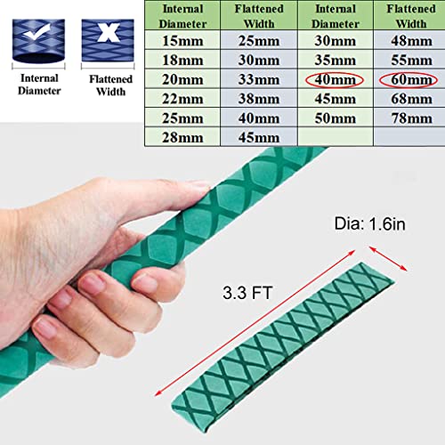 3.3 FT Fishing Rod Shrink Wrap Tubing, 1.6 Inch Non-Slip Heat Shrink Grip | 3.3 Foot Heat Shrink Tubing 1.6 inch Dia Green, Non-Slip and Waterproof. Easy Heat Application for A Custom Grip Fit. - size: Dia 40mm-1.6''(3.3 feet,Green)
