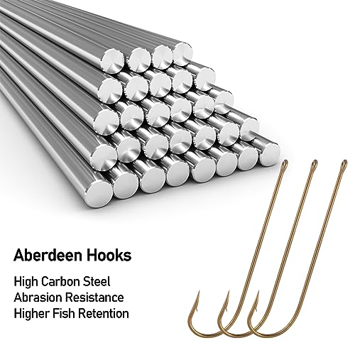 Dr.Fish 100 Pack Aberdeen Fishing Hooks Freshwater Hooks Extra Long Shank Bronze Light Wire Offset Live Bait Hooks Bass Crappie Walleye Panfish Bluegill Bream - size: #6/0-100 Pack