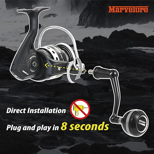 Foldable Power Handle for Penn Pursuit III IV, Battle III IV DX, Conflict I Spinning Fishing Reel Replacement Handle - size: For Pursuit 8000 Thread
