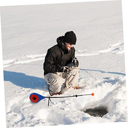1 Set Winter Fishing Rod Telescopic Fishing Pole Winter Fishing Pole Convenient Fishing Tool Ice Fishing - color: Blue