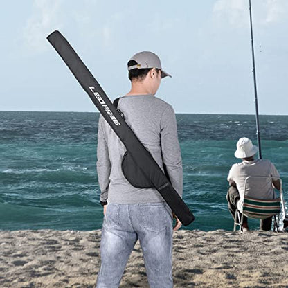 LEOFISHING Portable Fishing Rod Case Folding Fishing Pole Bag Fishing Pole Tackle Protective Cover Case Fishing Spinning Rod Bag Special Design for Fishing Poles with Reels 3 Size (Big) - size: Big-126cn/49.6in