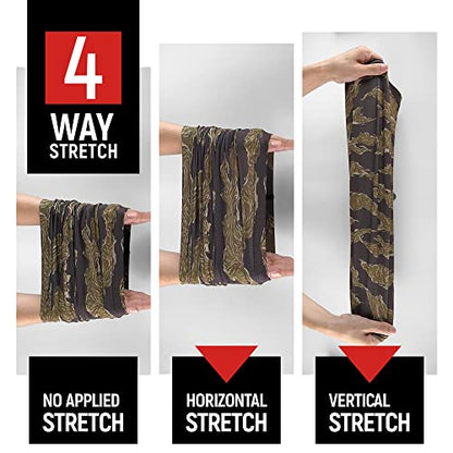 UPF 50+ Fishing Neck Gaiter - UV Face Mask Sun Protection for Men Women | Moisture-Wicking, Quick-Drying, Built-in SPF, UVA/UVB Blocking, Hunting Camo Design, Versatile Headwear - color: Olive Tiger Stripe