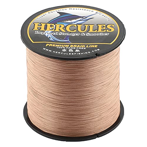 HERCULES Braided Fishing Line, Not Fade, 109-2187 Yards PE Lines, 8 Strands Multifilament Fish line, 10lb - 120lb Test for Saltwater and Freshwater, Abrasion Resistant - color: Brown, size: 10lb (4.5kg)-0.12mm-2187Yds (2000m)-8S