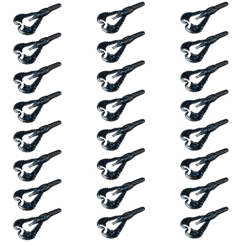 Lunker City Fishing 3" or 4" Karate Craw 3 Pack Bundle Soft Plastic Crawfish Bass Lure Open Claws Bait, 21 Pcs, Made in The USA - color: Black/Blue Flake, size: 3 Inch