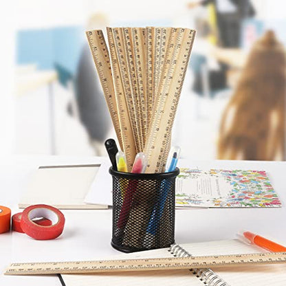 ZZTX 3 Pack Wooden Ruler 12 Inch（30 cm) | 2-in-1 scale design, Durable material, Double level design - color: 3 Pack, 12 Inch