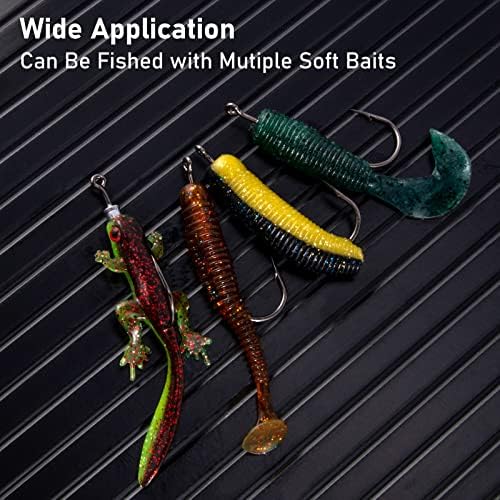 Dr.Fish 20 Pack Weighted Swimbait Hooks, Weighted Fishing Worm Hooks Straight Shank Round Bend Bass Fishing Jig Hook - size: #2/0-1/16oz