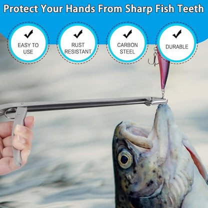 Fish Hook Remover, 1PCS/2PCS Premium Stainless Steel Fish Hook Remover Tool - Essential Fishing Pliers, with Strong Jaw Grip and Serrated Teeth,11-1/2 Inches - size: 2PCS