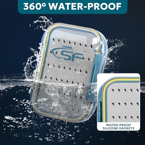 SF Small Waterproof Fly Box Double Sided Floating Fly Fishing Case Storage For Nymph Wet Dry Fly Flies Easy Grip Foam - style: Easy Grip Foam-Small
