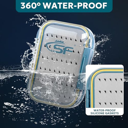SF Small Waterproof Fly Box Double Sided Floating Fly Fishing Case Storage For Nymph Wet Dry Fly Flies Easy Grip Foam - style: Easy Grip Foam-Small