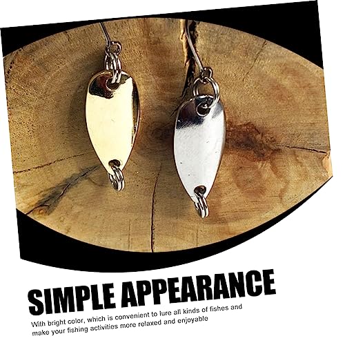 KOMBIUDA 20pcs Metal Fishing Lure Blades Portable DIY Fishing Bait Accessories Reusable Lightweight Lure for Gold
