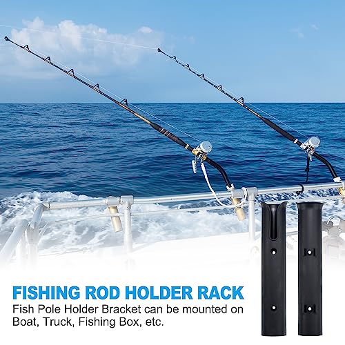 PATIKIL Fishing Pole Holder for Boat, 6 Pack Plastic Boat Pole Bracket Fishing Tube Rod Holder Racks Side/Wall Mounted with Screws for Boat Kayak Truck, Black