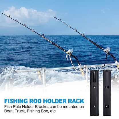 PATIKIL Fishing Pole Holder for Boat, 6 Pack Plastic Boat Pole Bracket Fishing Tube Rod Holder Racks Side/Wall Mounted with Screws for Boat Kayak Truck, Black