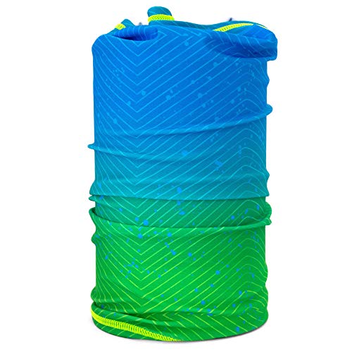 Neck Gaiter for Men & Women - UPF 50+ Sun Protection, Fishing, Cooling - color: Blue Crescendo