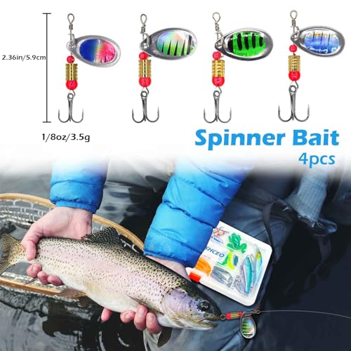 Fishing Lure Bait Tackle Set for Saltwater Freshwater Bass Fish, Including Jig Hooks, Spoon Lures, Crankbait, Soft Plastic Worms, Frog Lure, Fishing Gear Kit