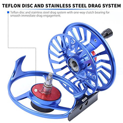 Maxcatch AVID Fly Fishing Reel with CNC-machined Aluminum Body - 1/3, 3/4, 5/6, 7/8, 9/10 Weights(Black, Green, Blue) - color: Fly Reel Blue, size: 7/8wt