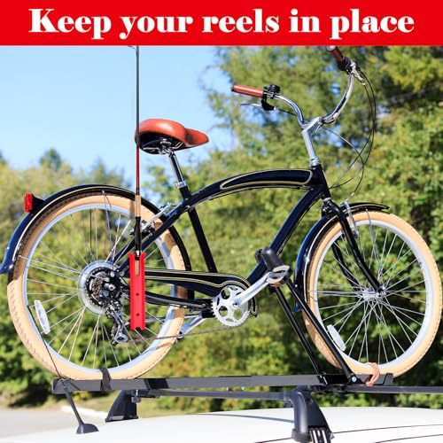Seenelling Fishing Rod Holder for Bike Rack Pole Mount Rotatable Fishing Chair Pole Holders with Clamp for Boat Bicycle Motorcycle Kayak Cart - color: Red