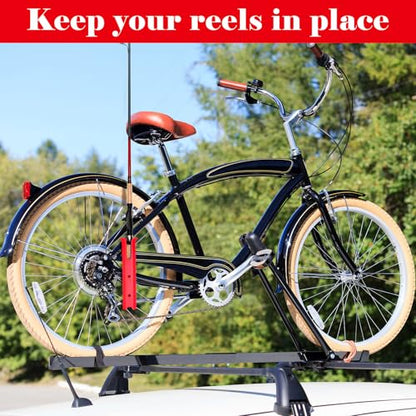 Seenelling Fishing Rod Holder for Bike Rack Pole Mount Rotatable Fishing Chair Pole Holders with Clamp for Boat Bicycle Motorcycle Kayak Cart - color: Red