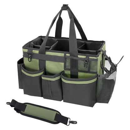 Wearable Cleaning Caddy Organize Bag with Spray bottle & Towel,Handles for Cleaners & Housekeeper,Under Sink & Car Cleaning Tool Organizers Bag with Adjustable Shoulder Strap&Waist Belt (Green) - color: Green