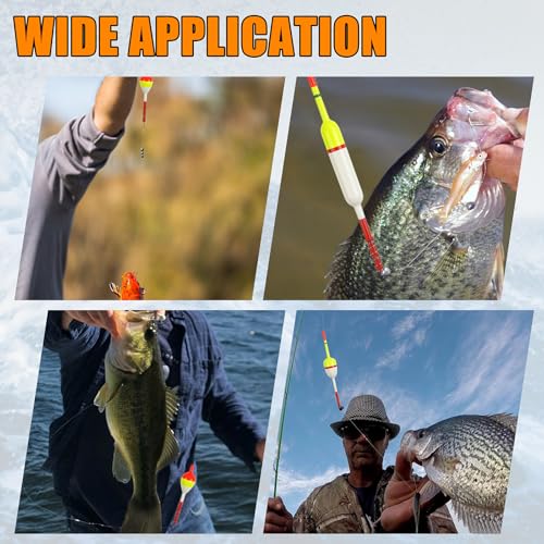 Fishing Bobber Floats Kit 96pcs Slip Bobbers Rig Kit Spring Oval Stick Fishing Floats and Bobbers Fishing Swivels Split Shot Weights for Crappie Catfish Trout Bass Fishing
