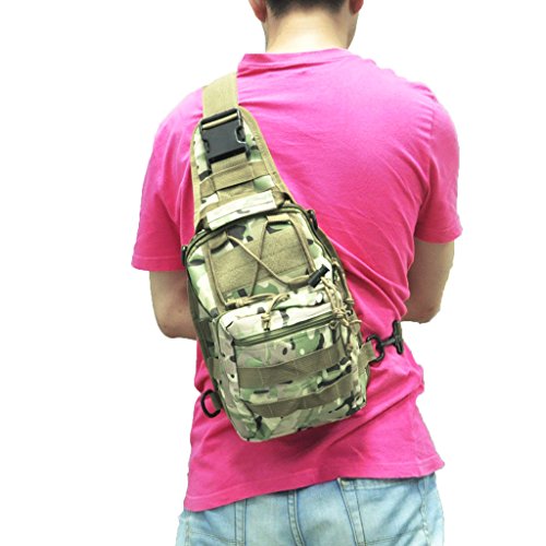 Qcute Tactical Backpack, Waterproof Military Cross-body Molle Sling Shoulder Backpack Chest Bag for Outdoor Every Day Carry - color: Cp Camouflage