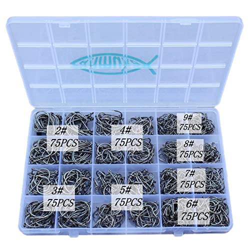 Fishing Hooks Freshwater Saltwater Fish Hooks Bulk Fishing Hooks Set 600PCS Worm Catfish Hooks Fish Gear Equipment Supplies