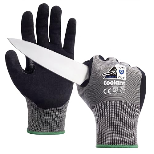toolant ComfyCut A3 Cut Resistant Work Gloves, ANSI & EN388 Certified Protection with Superior Comfort, Fiberglass-Free, Touchscreen & Flexible Grip, for Fishing, Gardening, DIY, Assembly, Large - size: Large