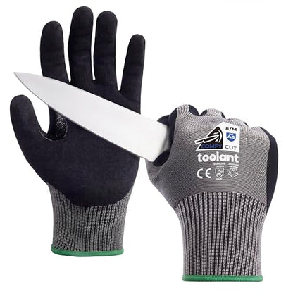 toolant ComfyCut A3 Cut Resistant Work Gloves, ANSI & EN388 Certified Protection with Superior Comfort, Fiberglass-Free, Touchscreen & Flexible Grip, for Fishing, Gardening, DIY, Assembly, Medium - size: Medium