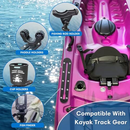 Kayak Track Kayak Low Profile Track,Kayak Rail,Kayak Accessories Mount Track,Kayak Gear Track for Fishing Rod Holder,Kayak Rail Track for Paddle Holders Fish Finder,Cup Holder,Anchor Cleats - size: 9inch4pcs