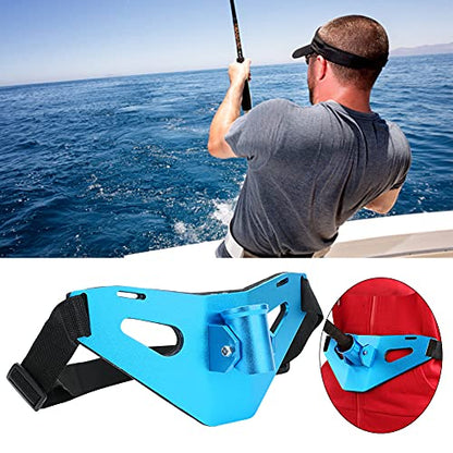 Milltrip Fishing Rod Holder, Aluminium Alloy Adjustable Fishing Fighting Belt Stand Up Gimbal Padded Fish Rod Holder
