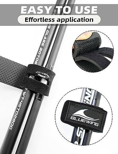 BLUEWING Fishing Rod Wraps Belts Pole Straps 9.8inch 3pcs Elastic Fish Rod Ties Jig for Spinning and Casting - color: Black