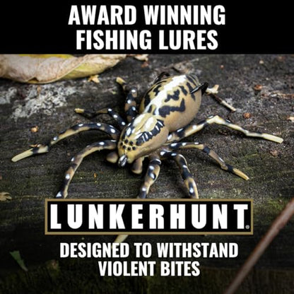 LUNKERHUNT Phantom Spider Lure for Bass Fishing (2.5 Inch) | Topwater Spider Fishing Lure with Natural Walking Action | Soft Hollow Body Weedless Hooks for Trout and Pike - color: Fang