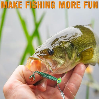 Dovesun Crappie Lures Kit Soft Plastic Baits Paddle Tail Swimbaits Fishing Soft Plastic Lures Crappie Walleye Trout Bass Fishing Baits 60pcs/75pcs - color: Duck Feet-2in-60pcs