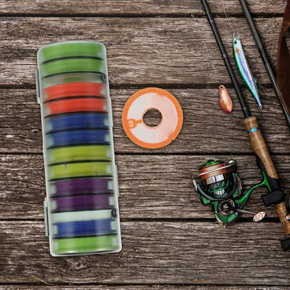 CLISPEED Portable Fishing Line Storage Box Fishing Reel Organizer Case PC Material Lightweight for Protecting for Travelling and Storing