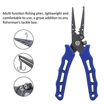 Fishing Lure Pliers Hook Remover Controller Scissors Tool for Fishing Control Blue