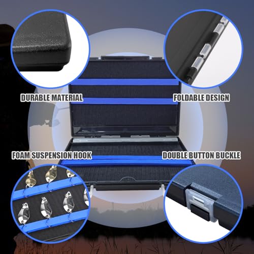 Small Fishing Tackle Box Organizer Waterproof Fish Baits Storage Case Double-Sided Fly Lures Holder with Transparent Plate Portable Outdoor Fishing Accessories