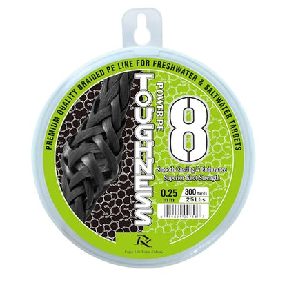 Ray Fishing Toughness 8 Strands Braided Fishing Line | Cast Further & Lasts Longer, Greater Abrasion Resistance, Strong Knot Strength, Smaller Diameter, Fresh and Salty - color: Lime Green, size: 0.25mm-25Lbs