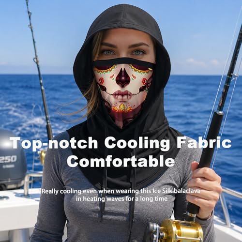 Skull Balaclava Hat for Women Men Sun UV Protection Summer Cooling Full Face Mask Cycling Hiking Fishing Outdoor Sports - color: Skull 12