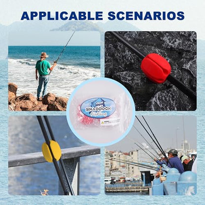 Fishing Rod Holder Straps, 2pcs Silicone 5-Holes Fishing Rod Fixed Ball, Fly Fishing Puller Fishing Accessories for Fishing Pole - style: Red-2pcs